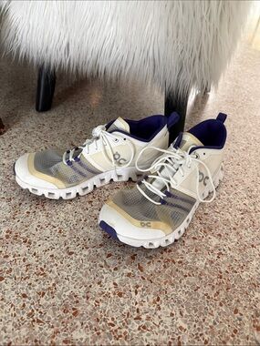 DC Lightweight Athletic Sneakers in White and Purple